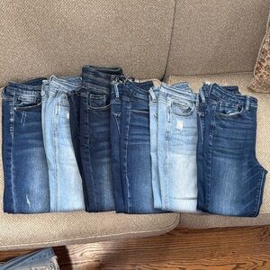 Lot of 6 KanCan Women's Skinny Jeans in Blue Shades size 26 & 27